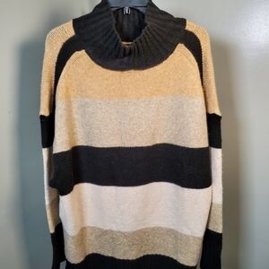 a new day Women's Striped Sweater - Black, Tan, Cream